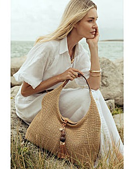 Luella Grey  Pandora Raffia Hobo