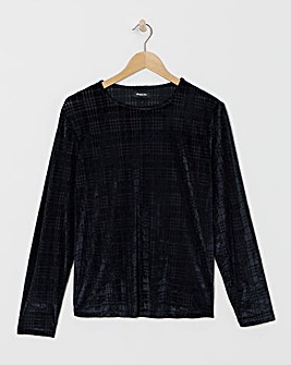 Black Velvet Check Burn Out Top