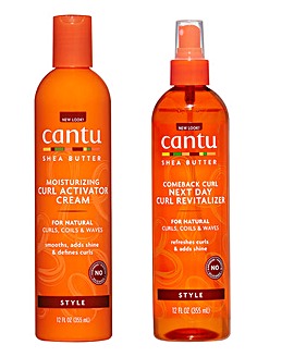 Cantu Curl Activator Cream and Comeback Curl Spray Bundle