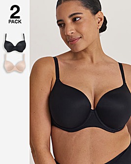 Pretty Secrets 2 Pack Smoothing Microfibre T-Shirt Bras