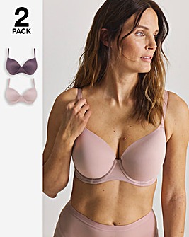 Pretty Secrets 2 Pack Smoothing Microfibre T-Shirt Bras
