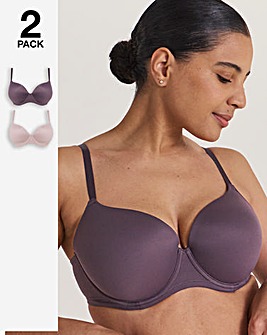 Pretty Secrets 2 Pack Smoothing Microfibre T-Shirt Bras