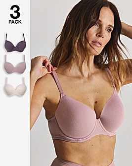 Pretty Secrets 3 Pack Cotton T-Shirt Bras