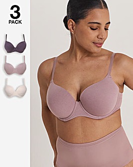 Pretty Secrets 3 Pack Cotton T-Shirt Bras