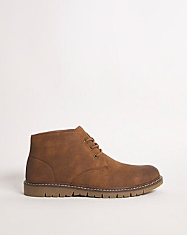 Jacamo Leather Look Chukka Boot Wide