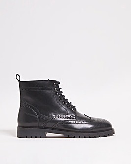 Brogue Lace Up Boot Wide