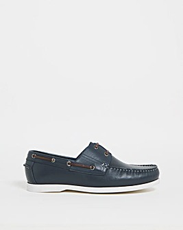 Navy Boat Shoes Wide Fit