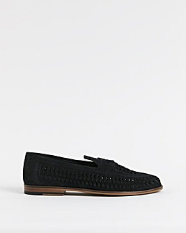 Suede Interweave Penny Loafer Wide Fit