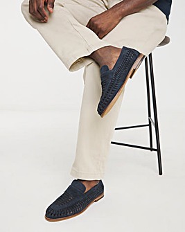 Suede Interweave Penny Loafer Wide Fit