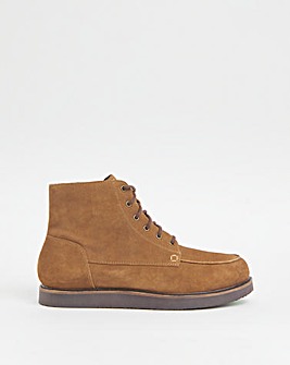 Suede Lace Up Boot Wide