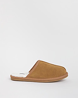 Suede Fur Lined Slipper Wide