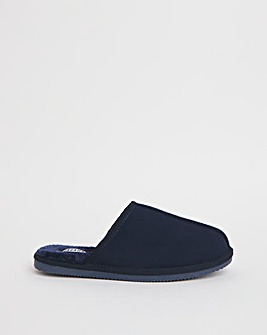 Suede Fur Lined Slipper Wide