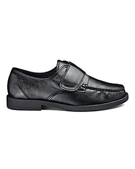 Cushion Walk Leather Look Easy Fasten Shoes Standard Fit