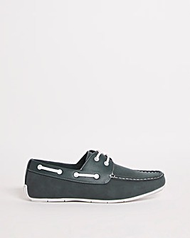 Navy/White Boat Shoe Wide Fit