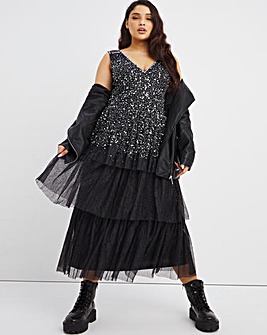 Joanna Hope Sequin Tiered Prom Dress