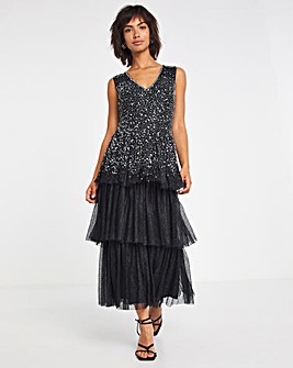 Joanna Hope Sequin Tiered Prom Dress