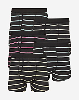 Pack Of 5 Black Bright Stripe A Front