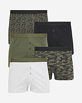 Pack Of 5 Camo Loose Boxers