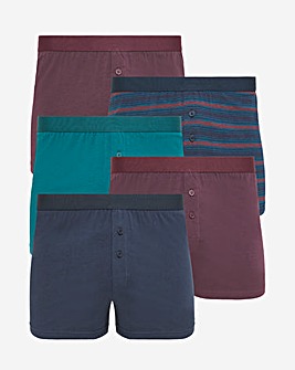 Pack Of Burgundy Teal Mix Loose Boxers