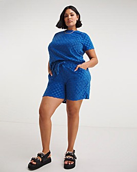 Cobalt Checkerboard Towelling Top