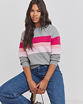 Grey Marl Colour Block Sweatshirt