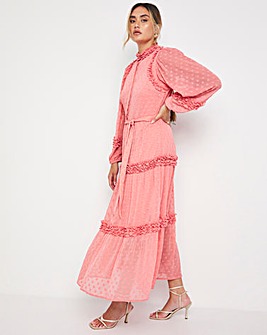 Jo by Joanna Hope Ruffle Dobby Maxi Dress