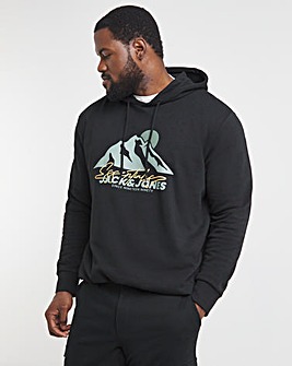 Jack & Jones Mountain Graphic Hoodie - Black