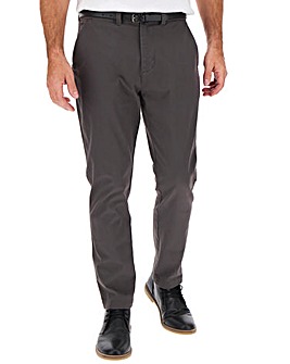 Charcoal Belted Chino Trouser 29in