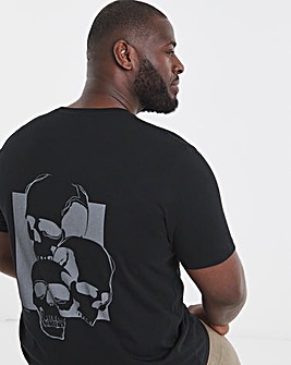 Jack & Jones Back Graphic Skully Crew Neck T-Shirt - Black