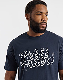 Jack & Jones Xmas TEXT T-Shirt - Sky Captain