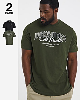 Jack & Jones Makoto T-Shirt & Polo Pack - Green/Black