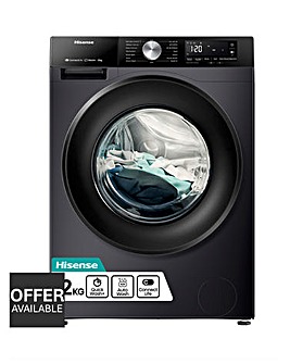 Hisense 3S Series WF3S1243BB3 WiFi-enabled 12kg 1400 Spin Washing Machine - Blac
