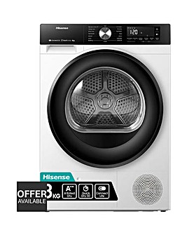 Hisense 3S Series DH3S802BW3 WiFi-enabled 8kg Heat Pump Tumble Dryer - White