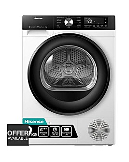 Hisense 3S Series DH3S902BW3 WiFi-enabled 9kg Heat Pump Tumble Dryer - White