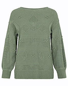Monsoon Stitch and Bobble Detail Jumper