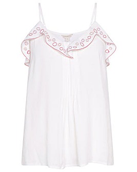 Monsoon Ruffled Embroidered Cami