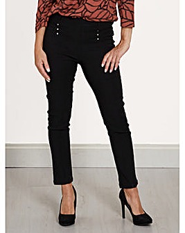 Black Pintuck Trousers Pull On