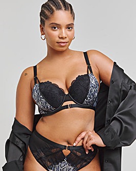 Ann Summers Rapturous Padded Plunge Wired Bra Black