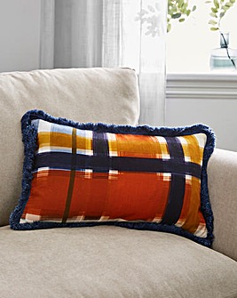 checked cushions and throws