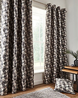 Zada Linear Geo Jacquard Eyelet Curtains