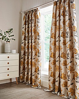 Ella Floral Jacquard Pencil Pleat Curtains