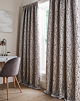 Willow Floral Jacquard Pencil Pleat Curtains