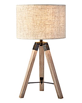 Lund Wood Tripod Table Lamp