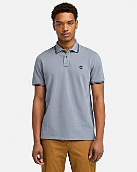 Timberland Millers River Tipped Pique Polo - Blue