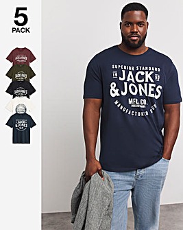 Jack & Jones Jeans 5 Pack T-Shirt