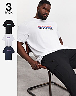 Jack & Jones Cyber 3 Pack T-Shirt