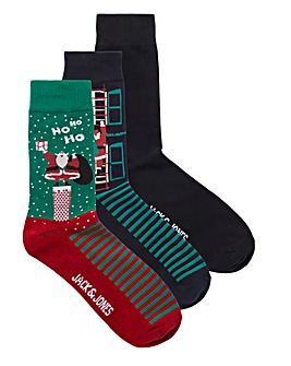 Jack & Jones Climbing Santa Socks 3 Pack