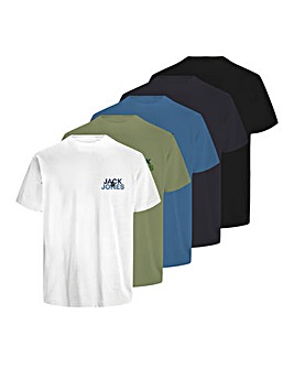 Jack & Jones 5 Pack Crew Neck Tee