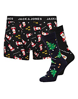 Jack & Jones HOHOHO boxer & sock giftset