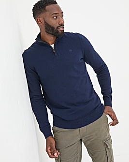 FatFace Rye Cotton Cashmere 1/4 Zip Jumper